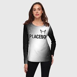 Лонгслив женский Placebo glitch на светлом фоне: символ сверху, цвет: 3D-принт — фото 2