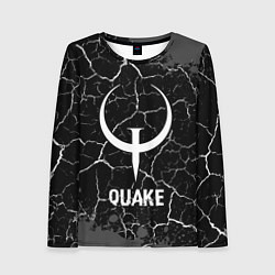 Лонгслив женский Quake glitch на темном фоне, цвет: 3D-принт