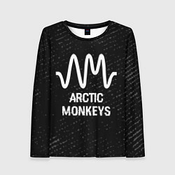 Женский лонгслив Arctic Monkeys glitch на темном фоне