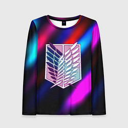 Женский лонгслив Attack on Titan stripes neon