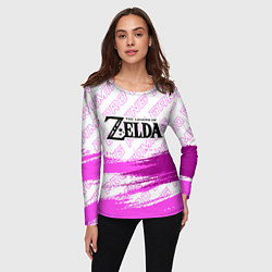 Лонгслив женский Zelda pro gaming: символ сверху, цвет: 3D-принт — фото 2