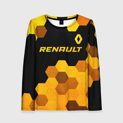Женский лонгслив Renault - gold gradient: символ сверху