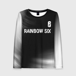 Женский лонгслив Rainbow Six glitch на темном фоне: символ сверху