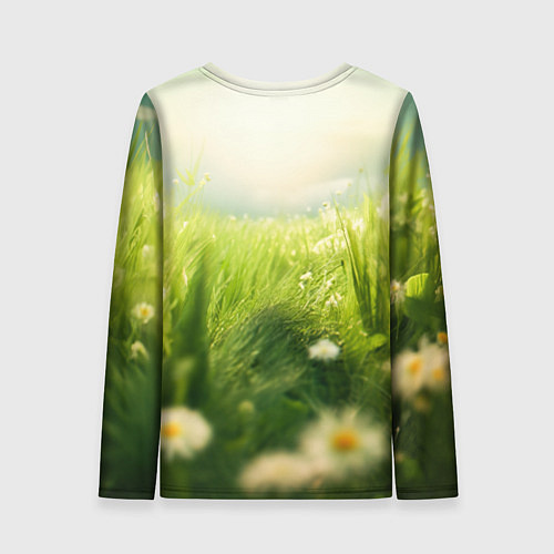 Женский лонгслив Овечка в траве / 3D-принт – фото 2