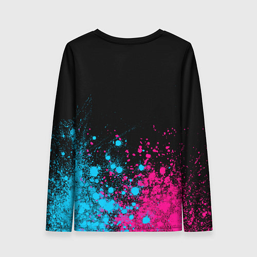 Женский лонгслив Coldplay - neon gradient: символ сверху / 3D-принт – фото 2