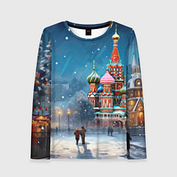 Лонгслив женский Новогодняя Москва, цвет: 3D-принт