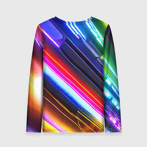 Женский лонгслив Неоновая девчонка - аниме - нейросеть / 3D-принт – фото 2