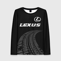 Лонгслив женский Lexus speed на темном фоне со следами шин: символ, цвет: 3D-принт