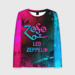 Лонгслив женский Led Zeppelin - neon gradient, цвет: 3D-принт