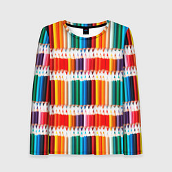 Женский лонгслив Яркие цветные карандаши