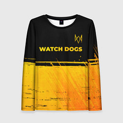 Женский лонгслив Watch Dogs - gold gradient посередине