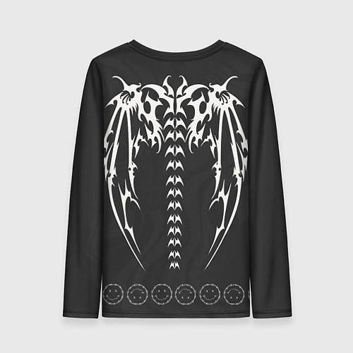 Женский лонгслив Angel bone wings black / 3D-принт – фото 2