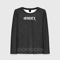 Лонгслив женский Angel bone wings black, цвет: 3D-принт