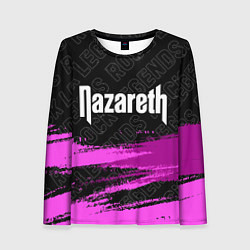 Лонгслив женский Nazareth rock legends посередине, цвет: 3D-принт