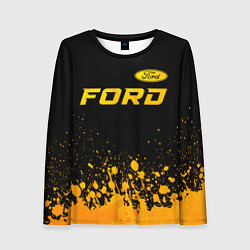 Лонгслив женский Ford - gold gradient посередине, цвет: 3D-принт