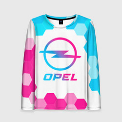 Лонгслив женский Opel neon gradient style, цвет: 3D-принт