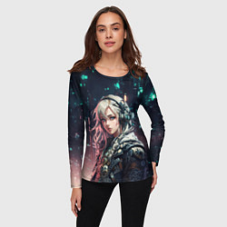 Лонгслив женский Девушка в узорчатой одежде, цвет: 3D-принт — фото 2