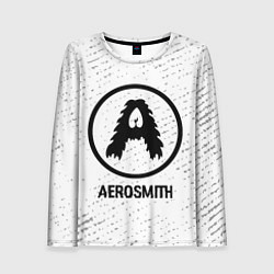 Женский лонгслив Aerosmith glitch на светлом фоне