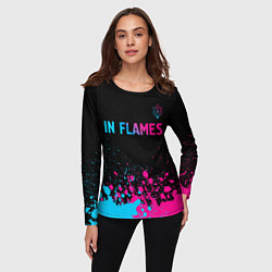 Лонгслив женский In Flames - neon gradient посередине, цвет: 3D-принт — фото 2