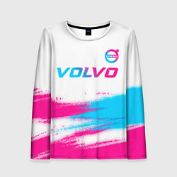 Женский лонгслив Volvo neon gradient style посередине