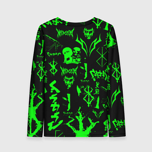 Женский лонгслив Berserk neon green / 3D-принт – фото 2
