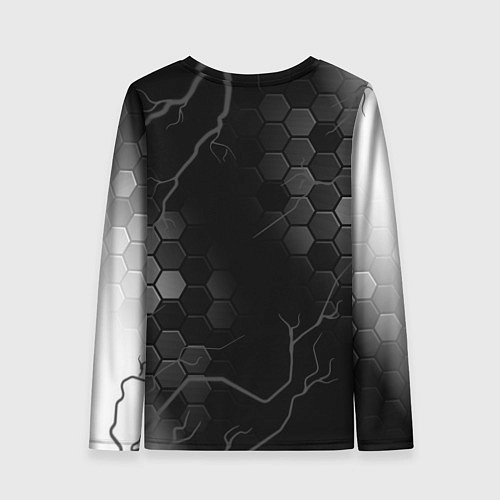 Женский лонгслив Valorant glitch на темном фоне / 3D-принт – фото 2