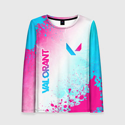 Женский лонгслив Valorant neon gradient style вертикально