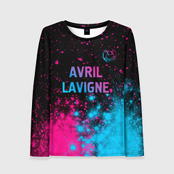 Лонгслив женский Avril Lavigne - neon gradient посередине, цвет: 3D-принт