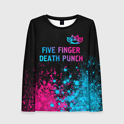 Женский лонгслив Five Finger Death Punch - neon gradient посередине