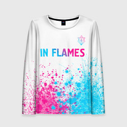 Женский лонгслив In Flames neon gradient style посередине