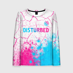 Женский лонгслив Disturbed neon gradient style посередине