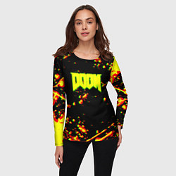 Лонгслив женский Doom огненный марс блики, цвет: 3D-принт — фото 2
