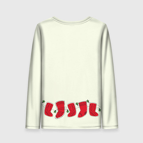 Женский лонгслив Рождественские носки / 3D-принт – фото 2