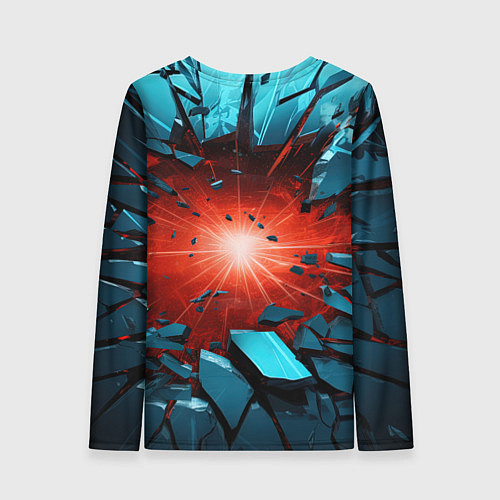 Женский лонгслив Взрыв бирюзовых камней / 3D-принт – фото 2