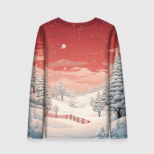 Женский лонгслив Завораживающий зимний пейзаж / 3D-принт – фото 2