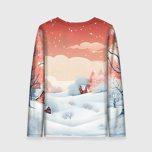 Женский лонгслив Зимняя сказка на пороге / 3D-принт – фото 2