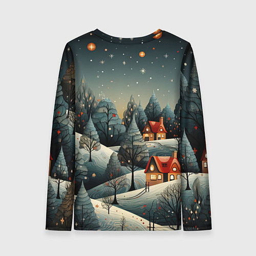 Женский лонгслив Зимние развлечения на природе / 3D-принт – фото 2