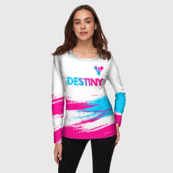 Лонгслив женский Destiny neon gradient style посередине, цвет: 3D-принт — фото 2