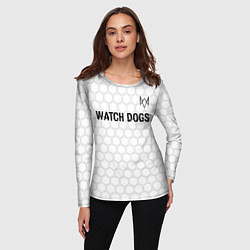 Лонгслив женский Watch Dogs glitch на светлом фоне посередине, цвет: 3D-принт — фото 2
