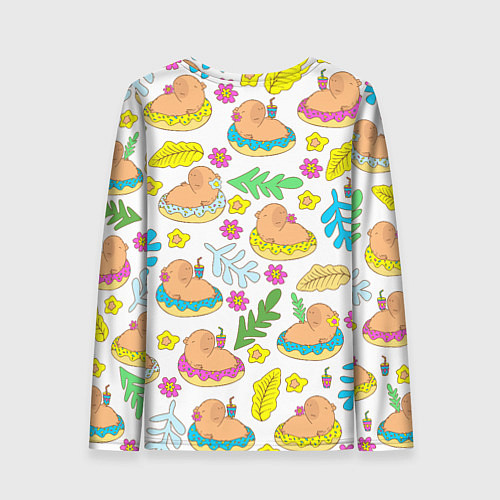 Женский лонгслив Капибары на отдыхе / 3D-принт – фото 2