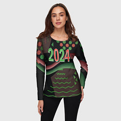 Лонгслив женский 2024 абстрактный фон, цвет: 3D-принт — фото 2