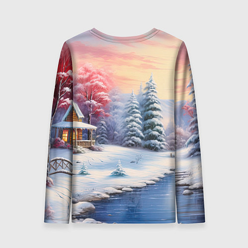 Женский лонгслив Сказочная метель подарков / 3D-принт – фото 2