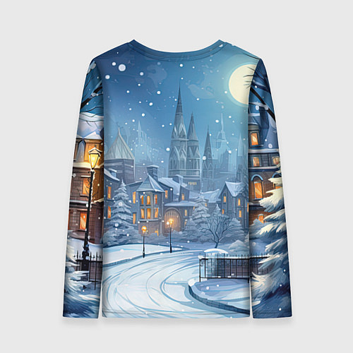 Женский лонгслив Дракон зимний праздник / 3D-принт – фото 2