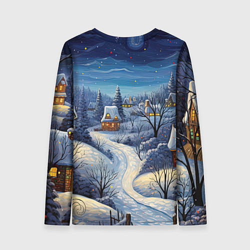 Женский лонгслив Милый зеленый дракончик 2024 / 3D-принт – фото 2