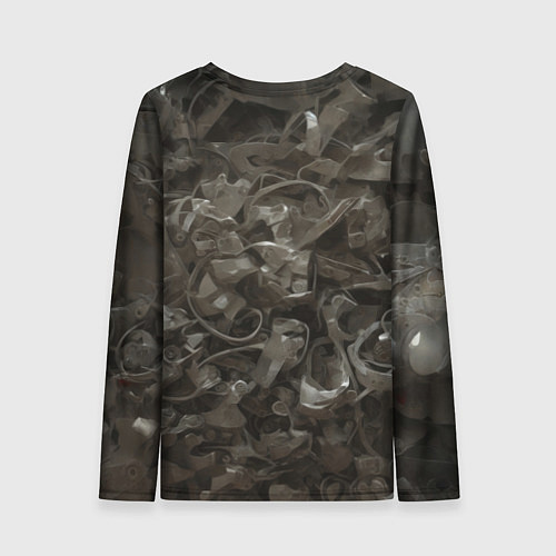 Женский лонгслив Металлический череп / 3D-принт – фото 2