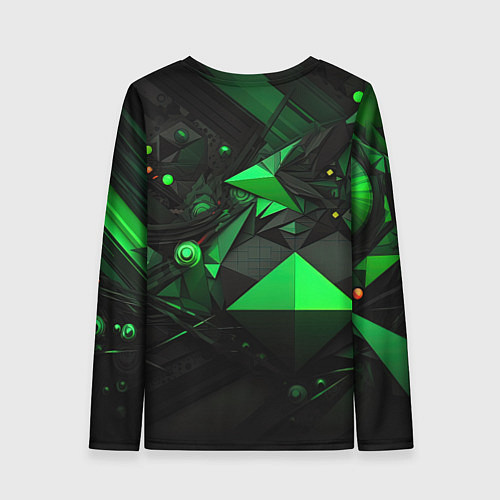 Женский лонгслив Абстрактный лабиринт зелени / 3D-принт – фото 2