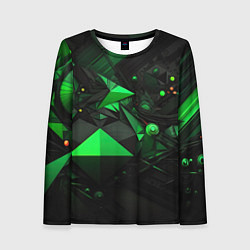 Женский лонгслив Абстрактный лабиринт зелени