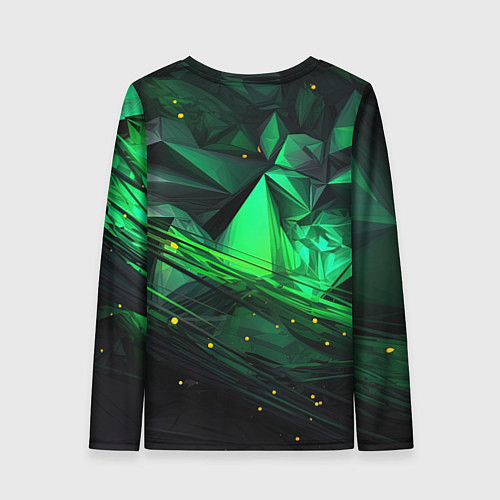 Женский лонгслив Абстрактный лабиринт зелени / 3D-принт – фото 2
