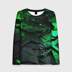 Женский лонгслив Мир абстрактной зелени