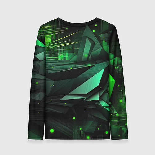 Женский лонгслив Мир абстрактной зелени / 3D-принт – фото 2